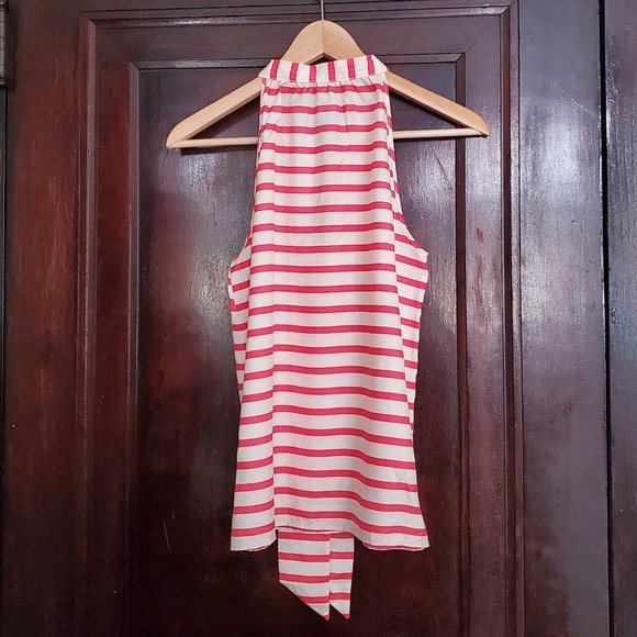 J. Crew sleeveless striped silk blouse with bow - Picture 3 of 5
